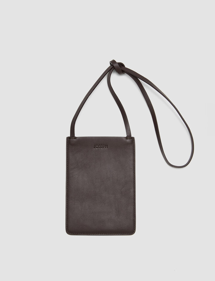 Joseph, Leather Pocket Bag, in Mahogany